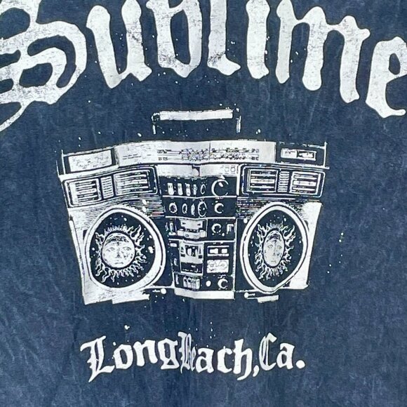 NWOT Sublime Band Tee Blue Medium 100% Cotton Licensed Merch Ska Punk Reggae - Picture 8 of 10